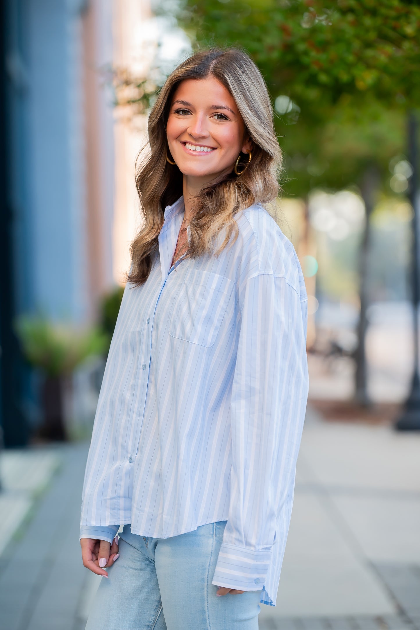 Barcelona Classic Stripe Boyfriend Shirt