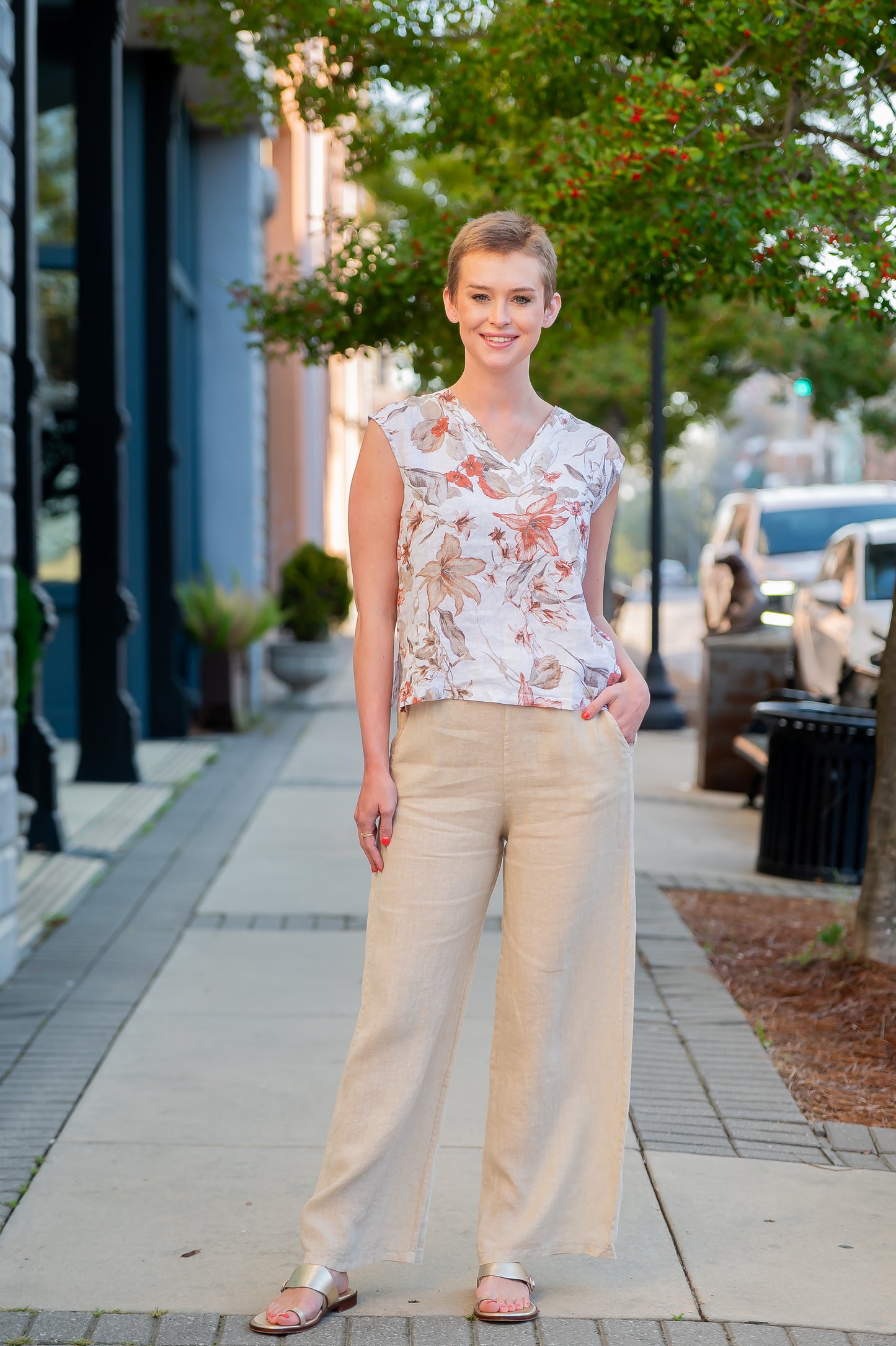 Paradise Island Linen Pants - Beige