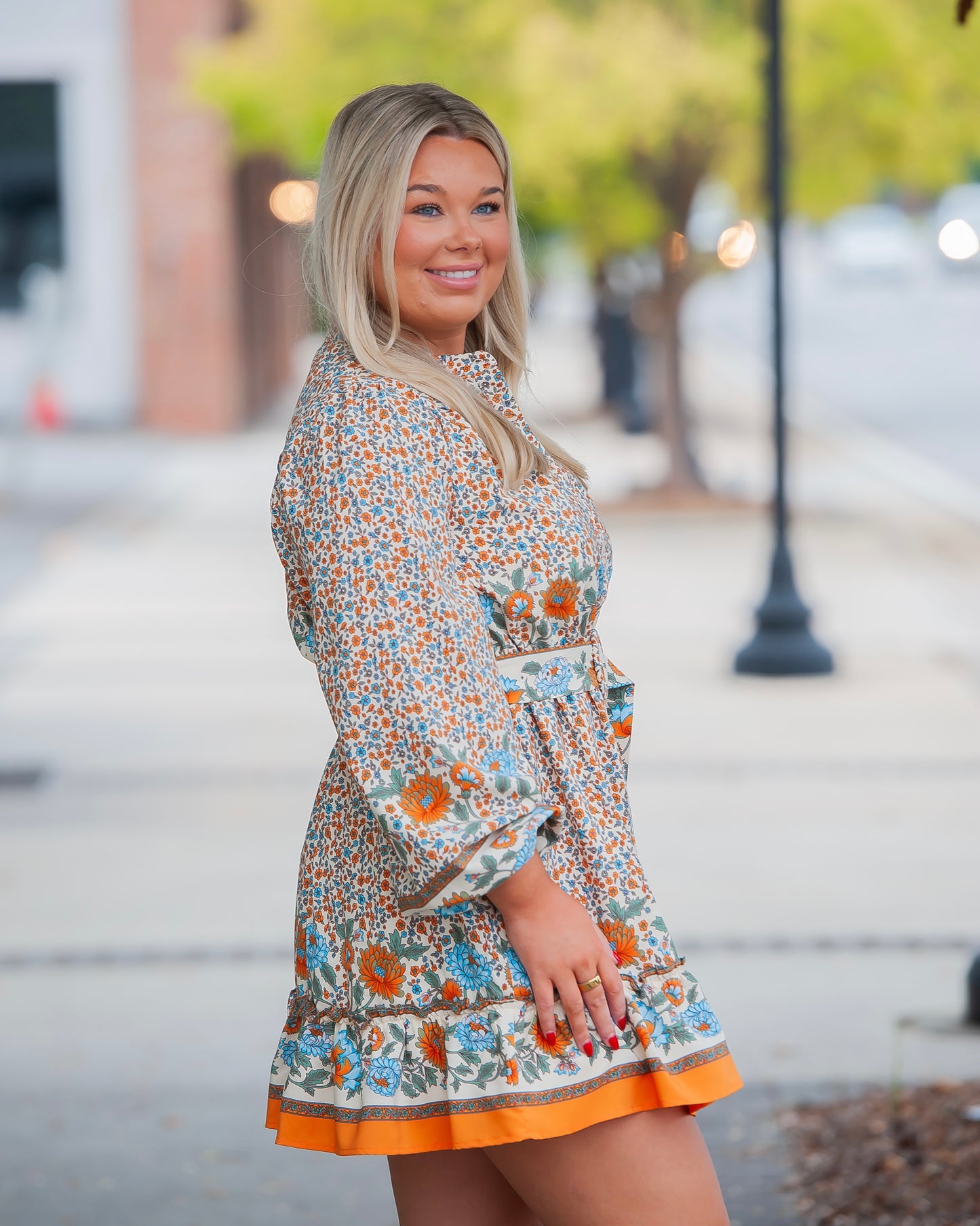 Betsy Floral & Border Print Dress