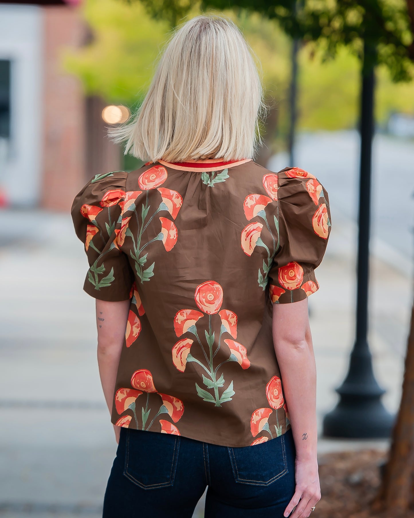 Poppies Brown Short Sleeve Shirt