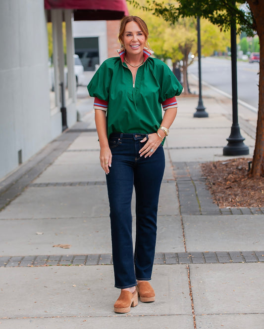 Ryals Zip Up Top- Green