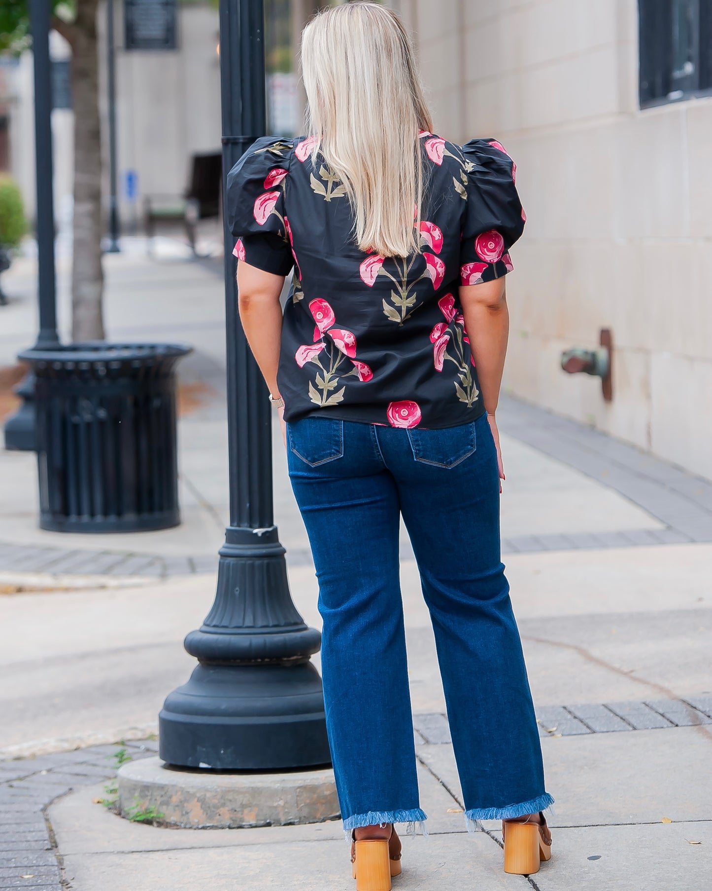 Poppies Black Short Sleeve Shirt
