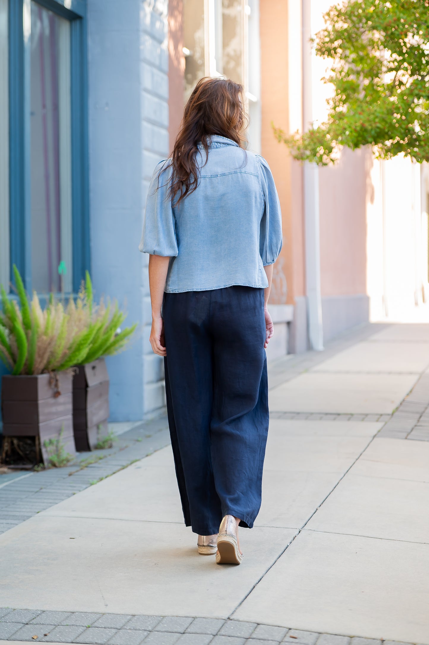 Paradise Island Linen Pants - Navy