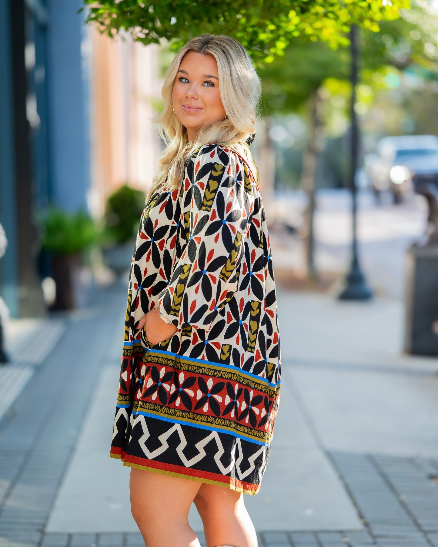 Arizona Printed Dress- Black