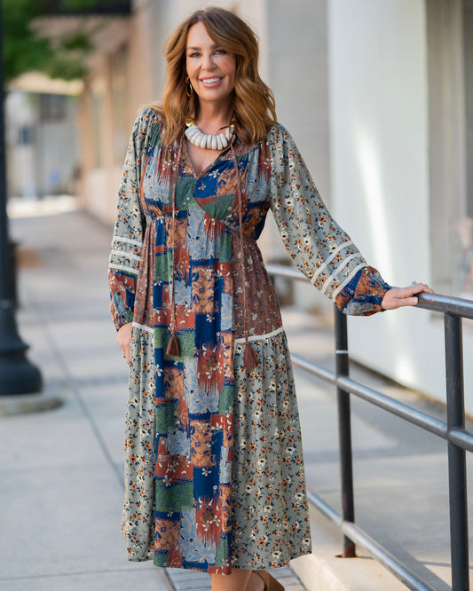 Brittany Boho Patchwork Maxi