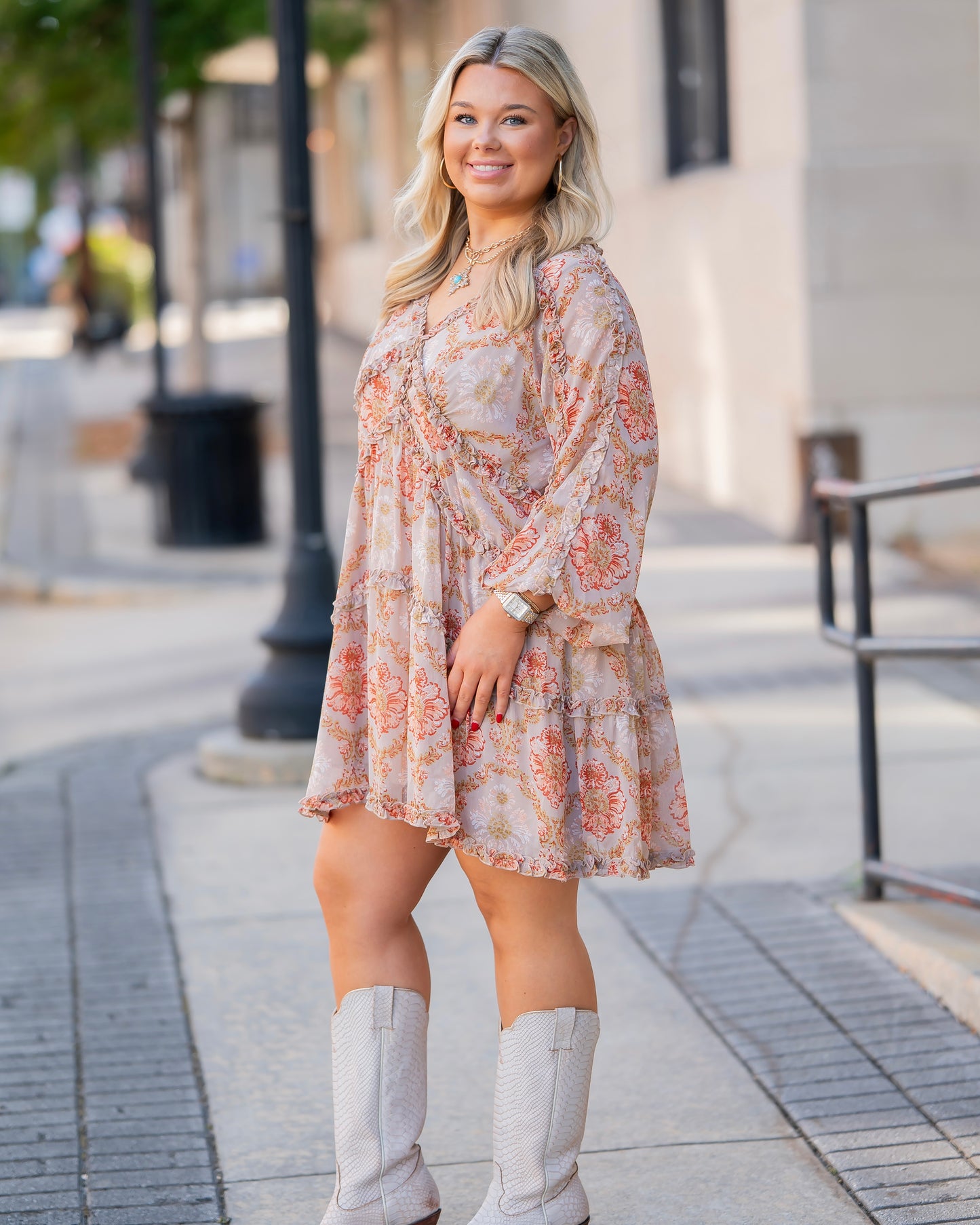 Avery Floral Peasant Dress