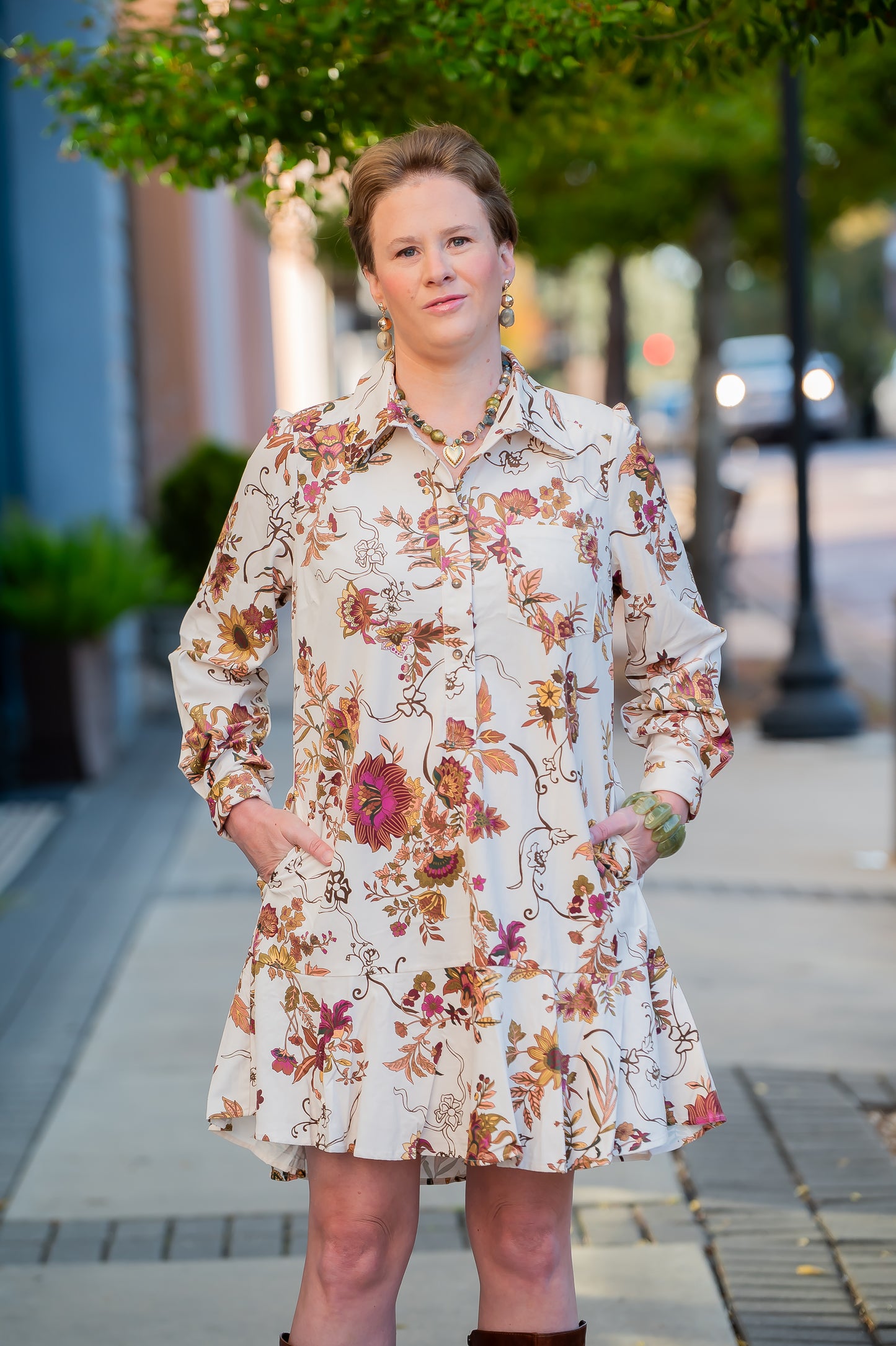 Draper Button Front Dress