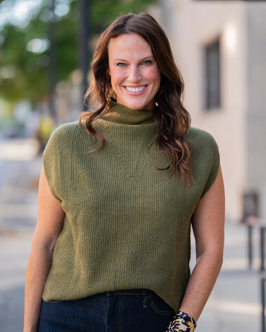 Fall Favorite Sweater Tank Olive