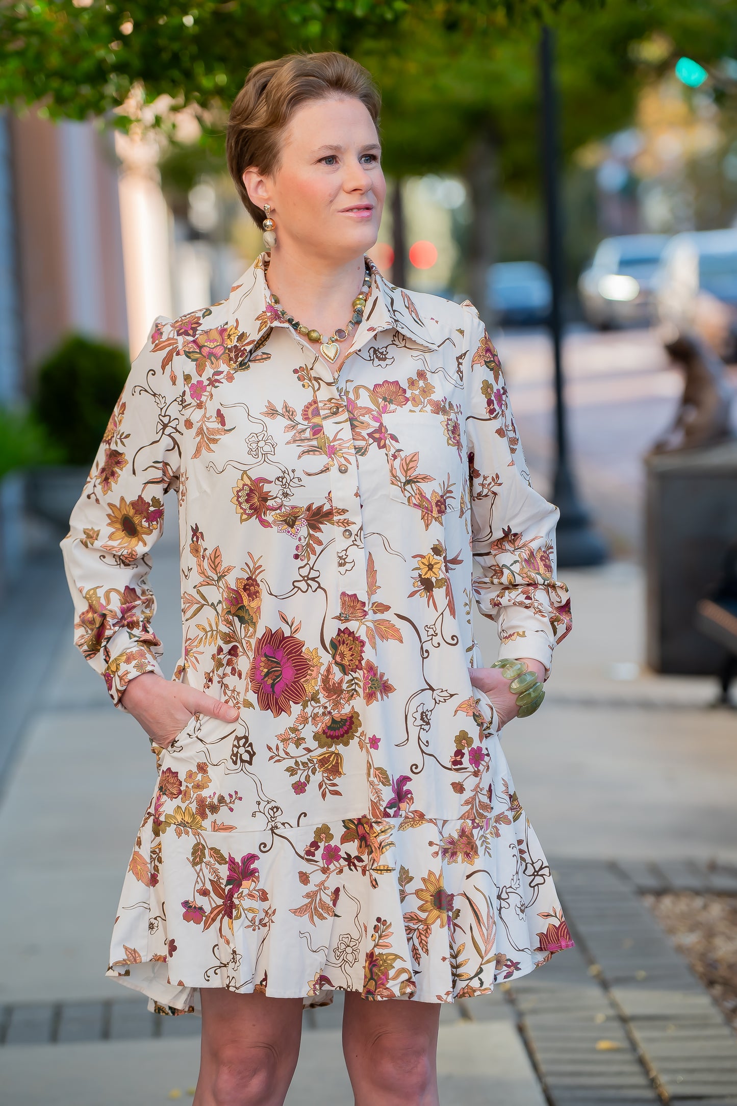 Draper Button Front Dress