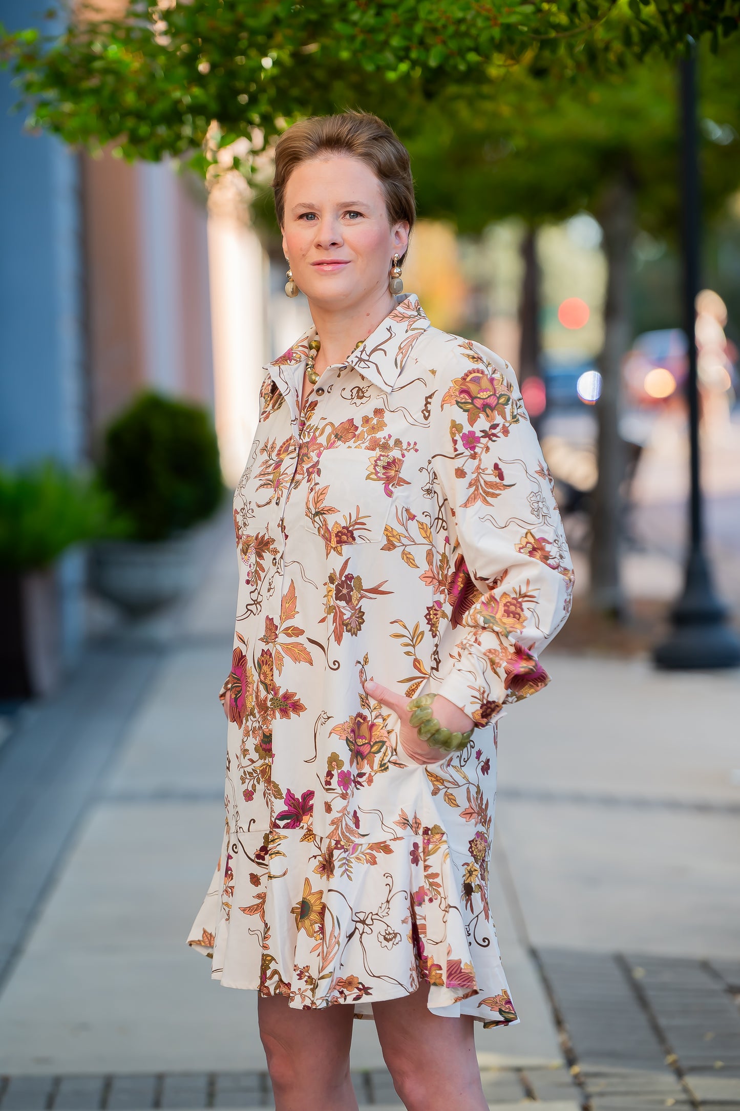 Draper Button Front Dress