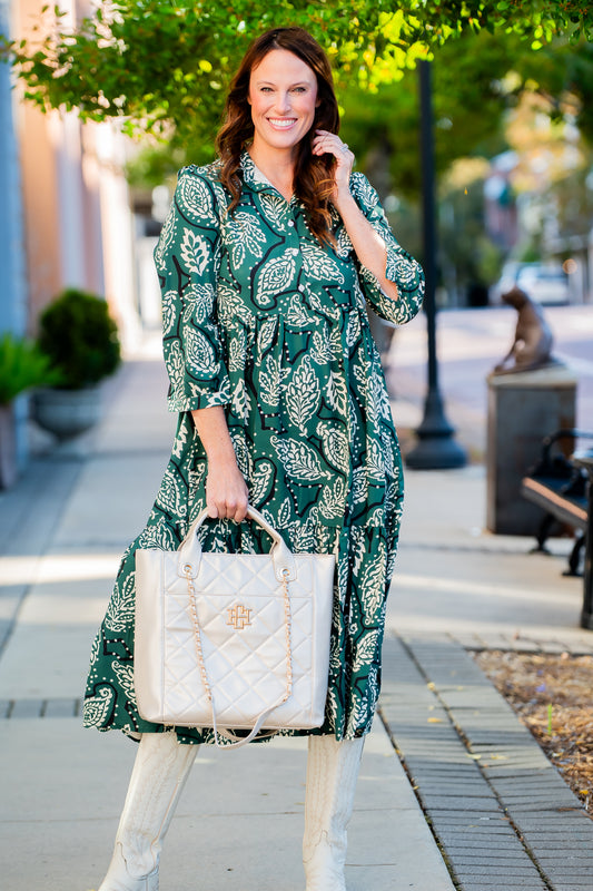 Bluffton Printed Long Sleeve Dress