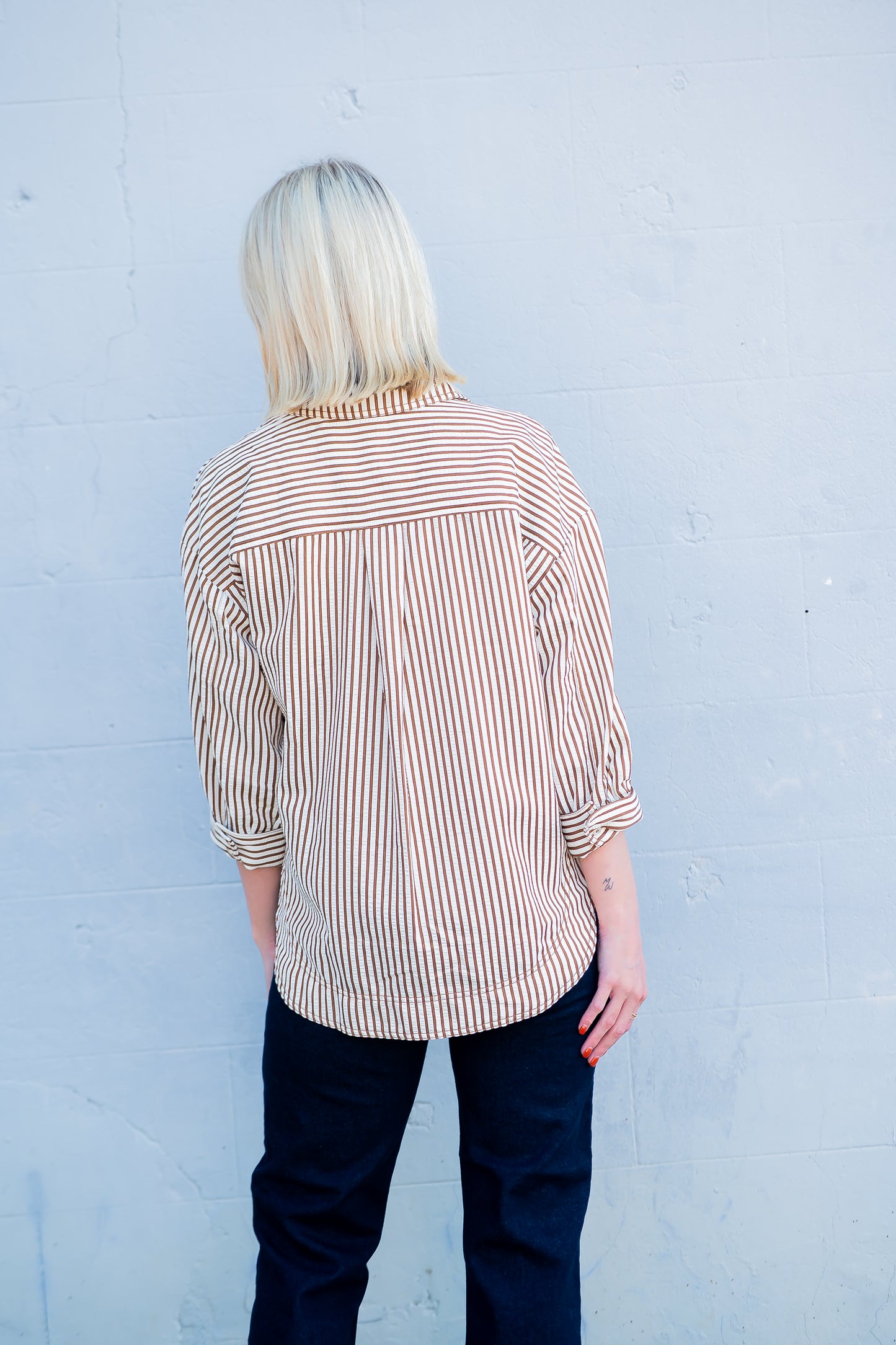 Bradford Stripe Top- Brown