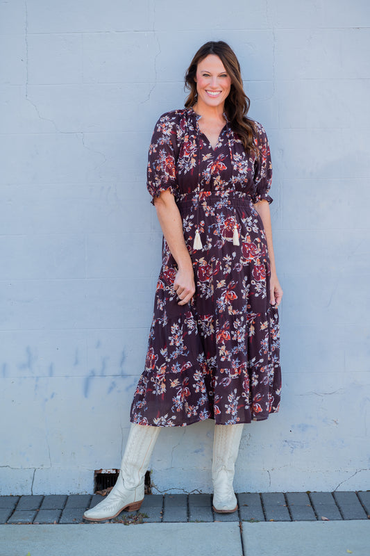 Norwood Front Tassel Floral Dress