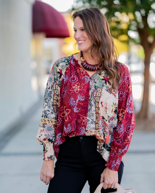 McKenzie Mixed Print Top
