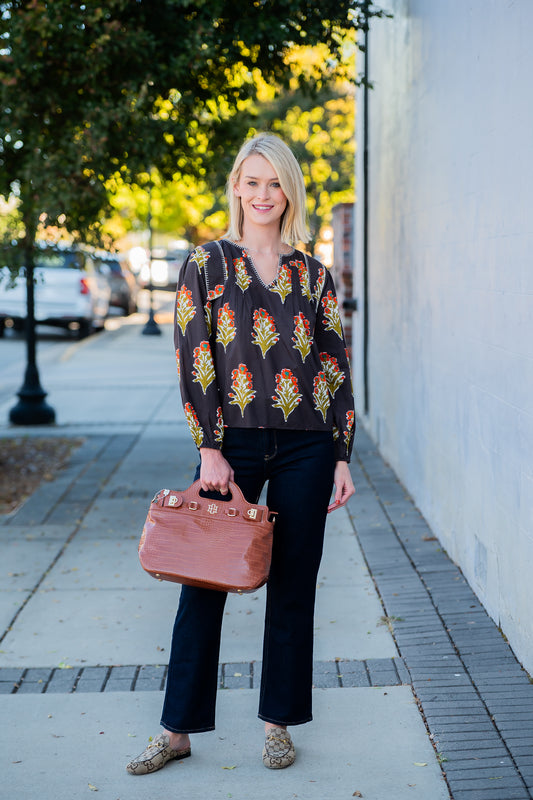 Santa Quin  Floral Top