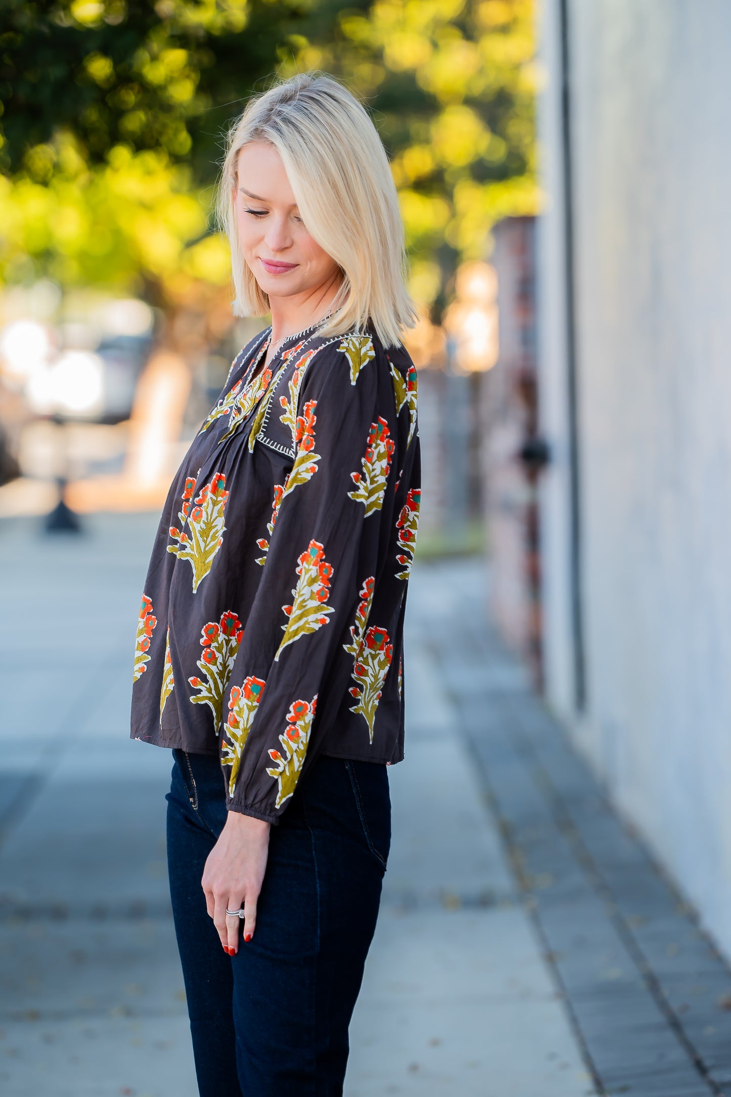 Santa Quin  Floral Top