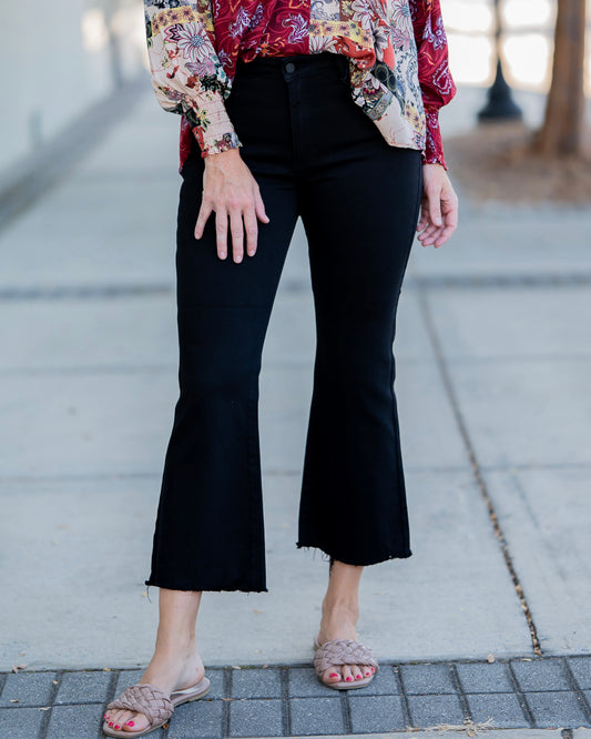 Just Black Victoria Vintage Black Crop Flare Jeans