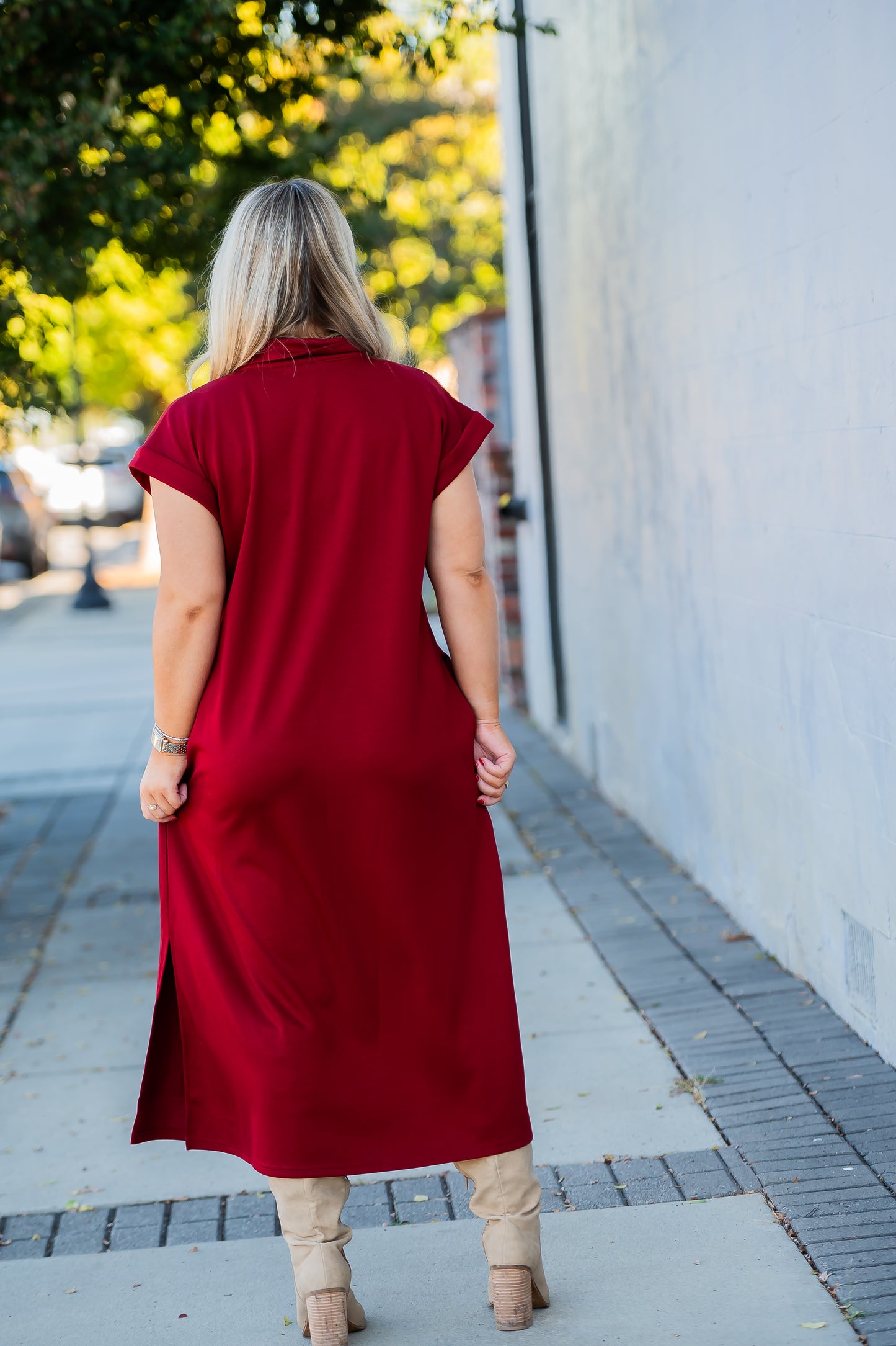 Rewind Time Garnet Collared Midi Dress