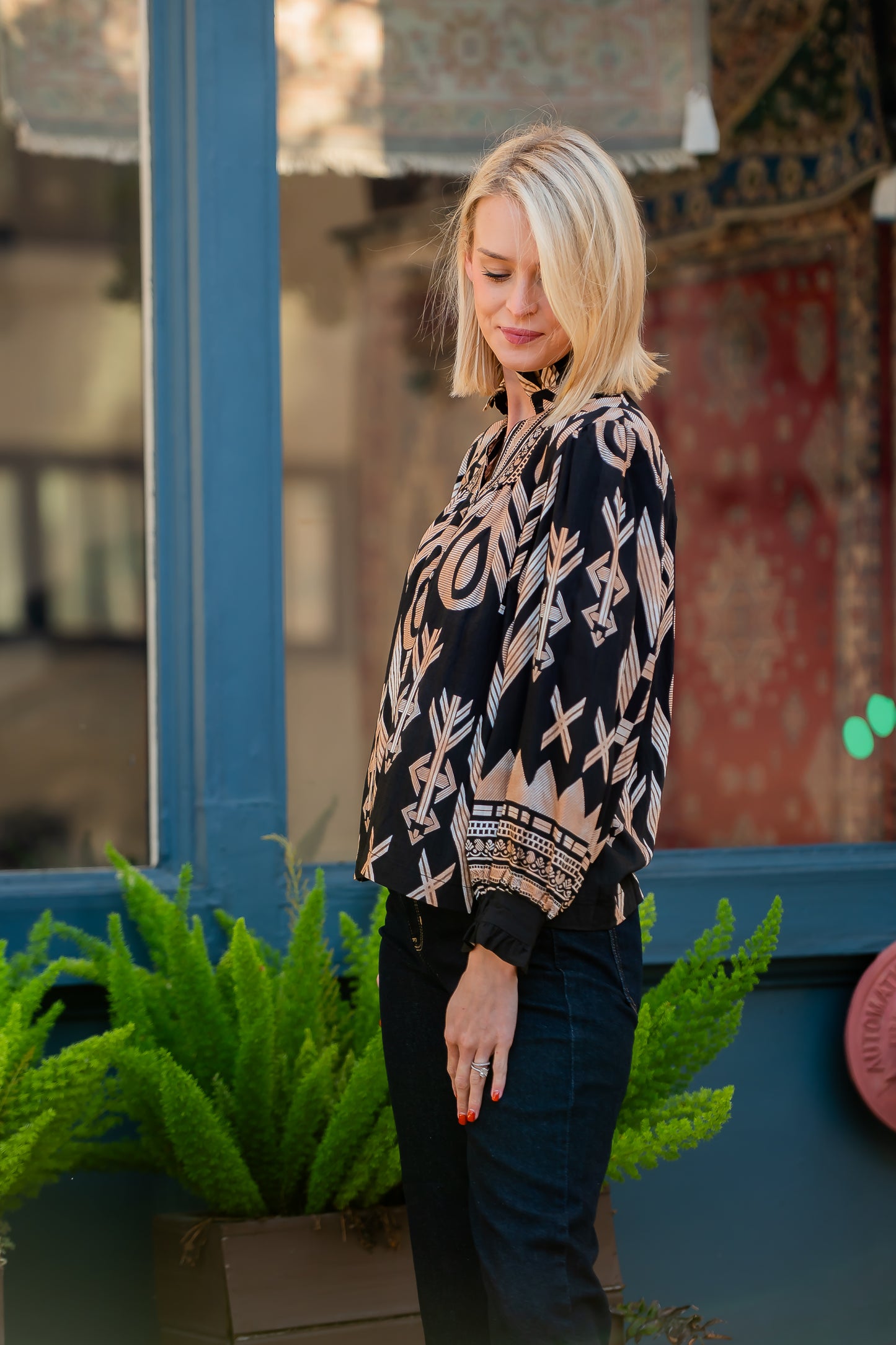 Torry Tribal Print Top