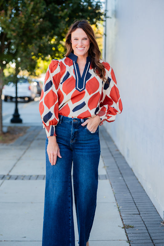 Keene Geometric Print Top