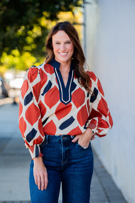 Keene Geometric Print Top