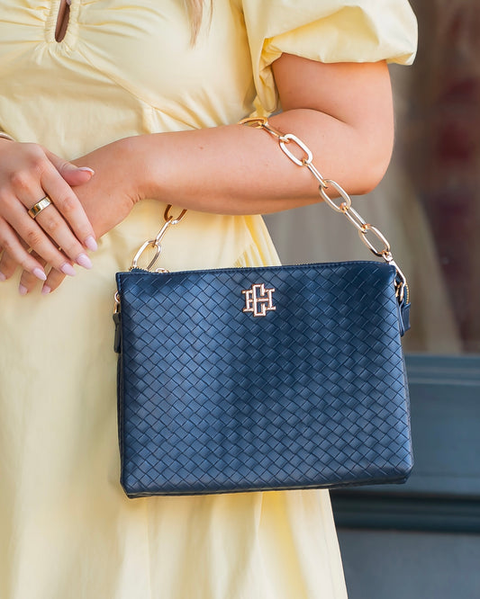 Ariana Crossbody Woven Navy