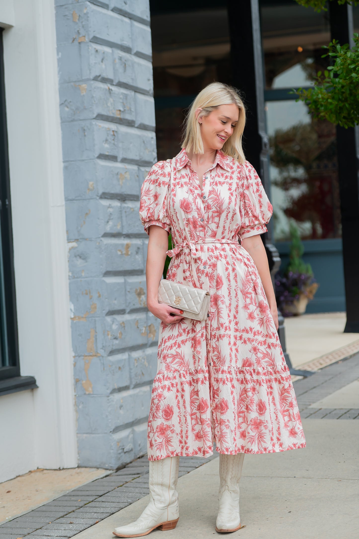 Proctor Button Front Floral Dress