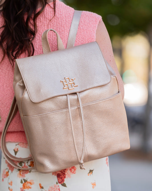 Bennett Backpack Woven Gold
