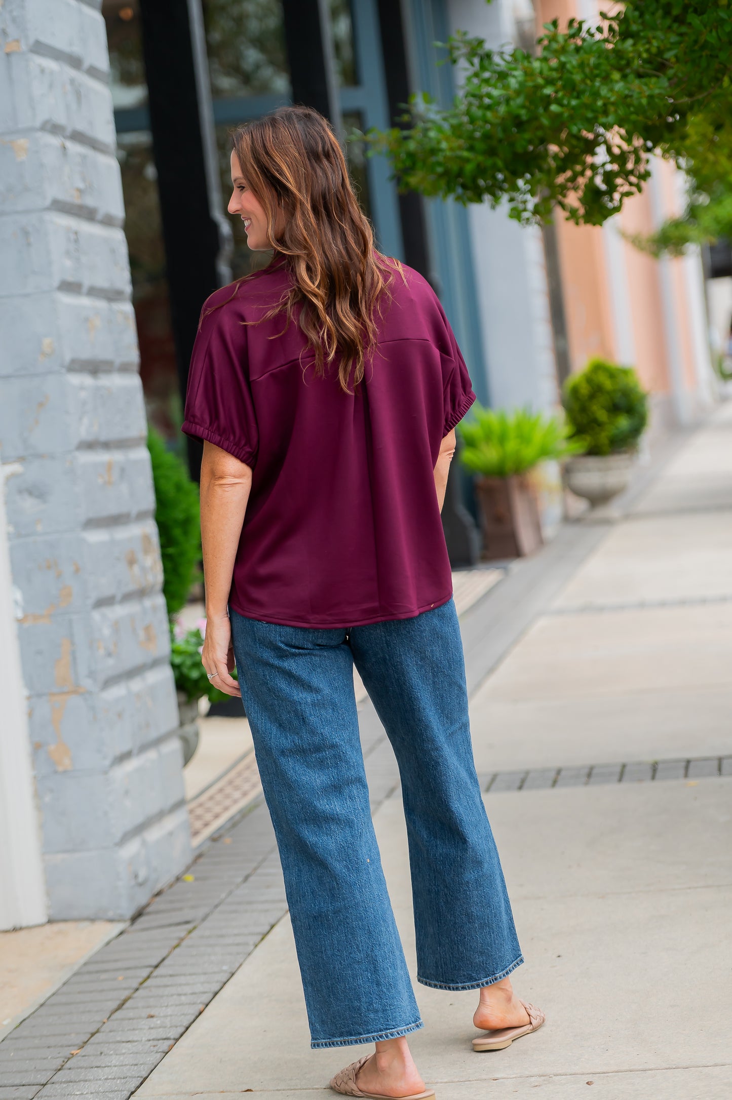 Joanie Soft Knit Top - Burgundy