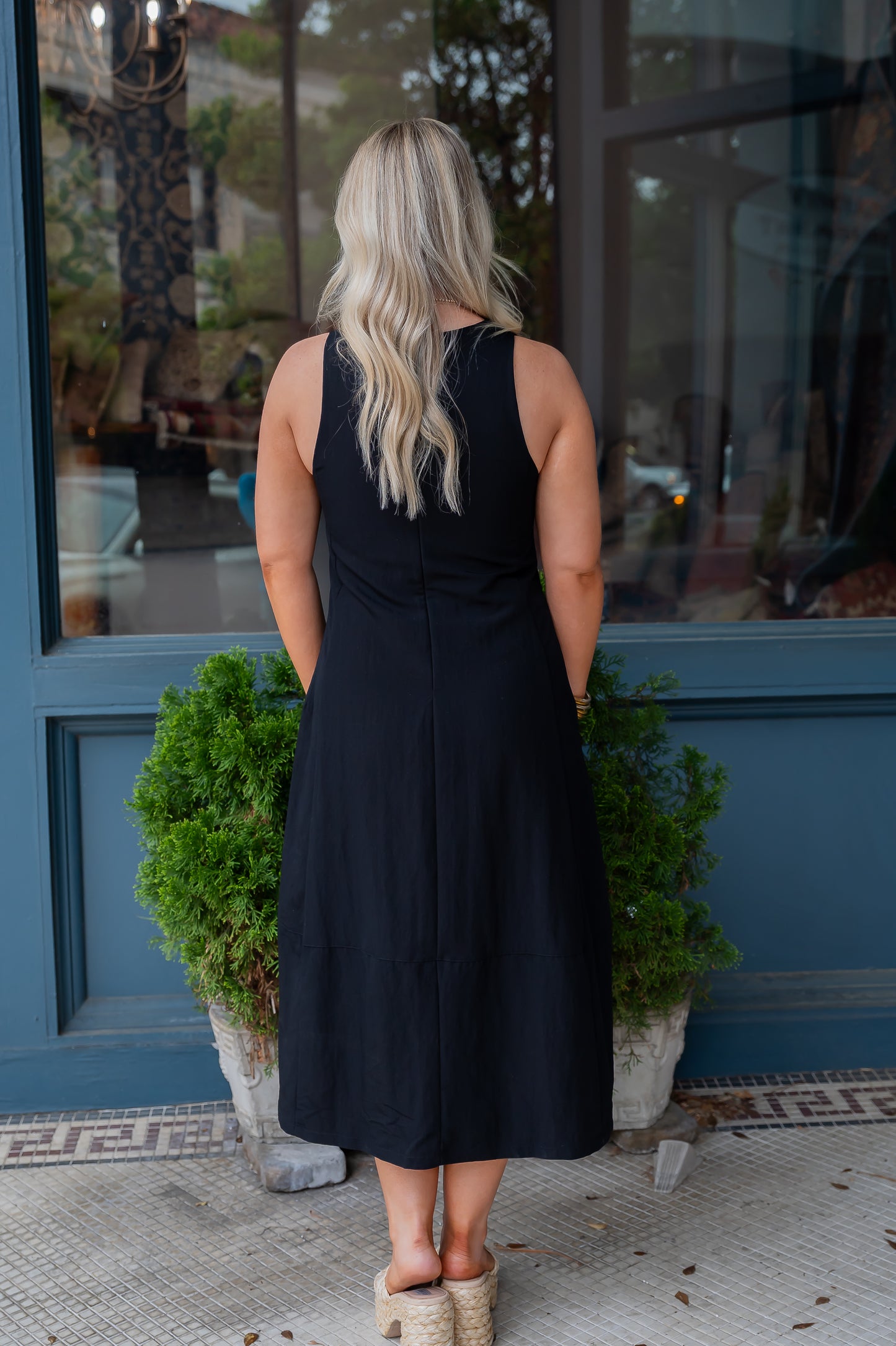 Malta Sleeveless A-Line Dress-Black