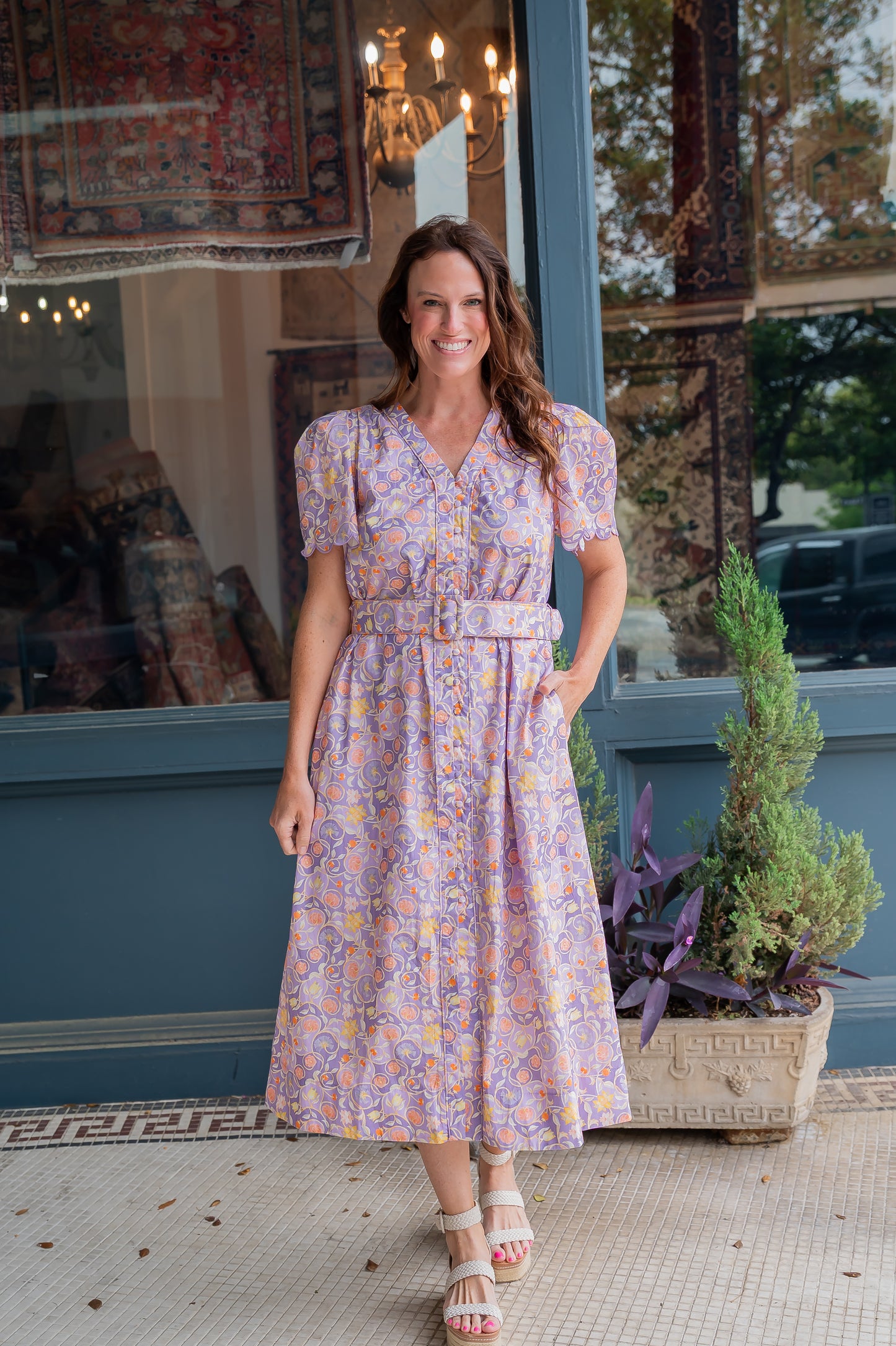 Whittier Floral Button Down Midi Dress