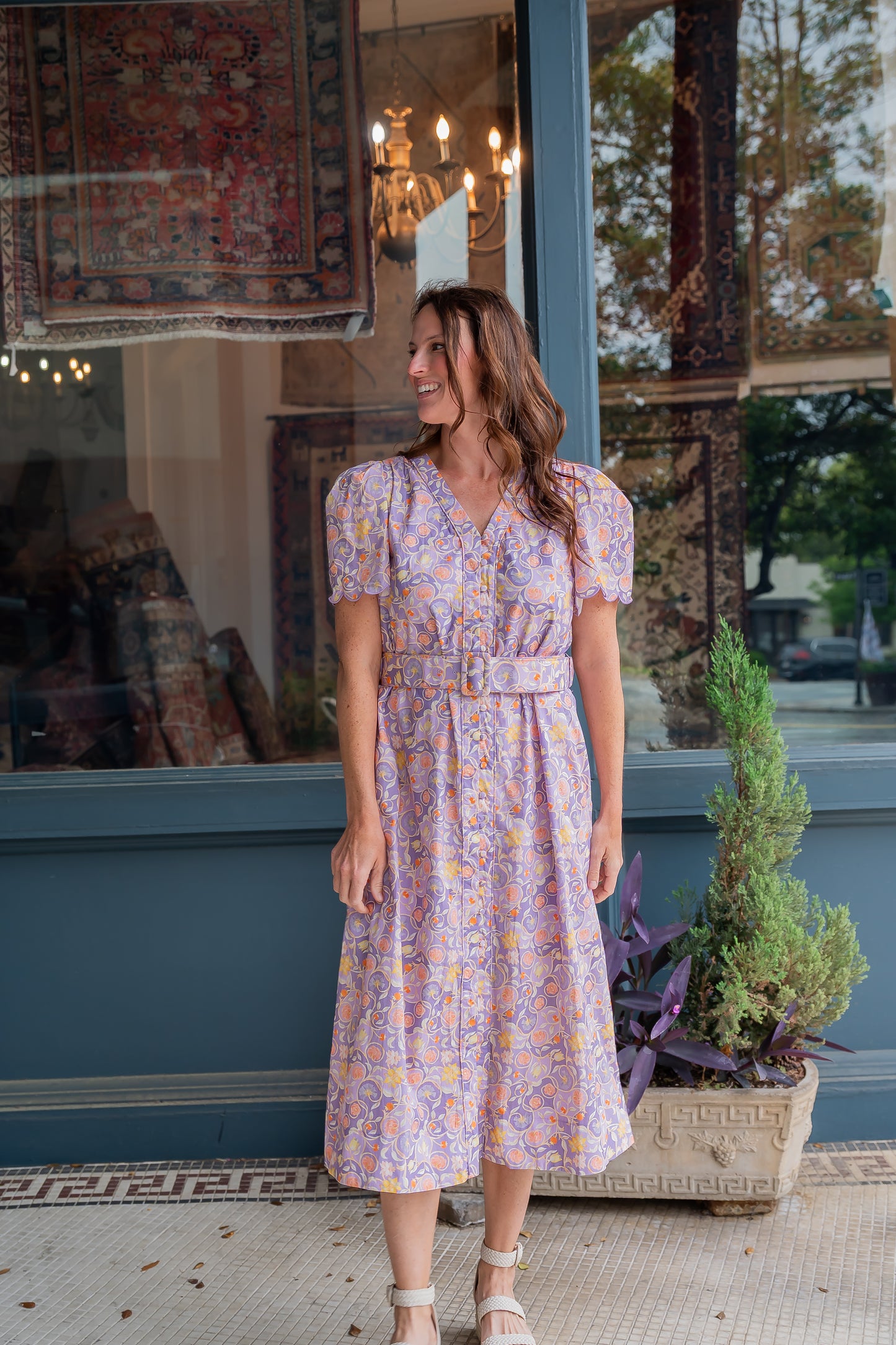 Whittier Floral Button Down Midi Dress