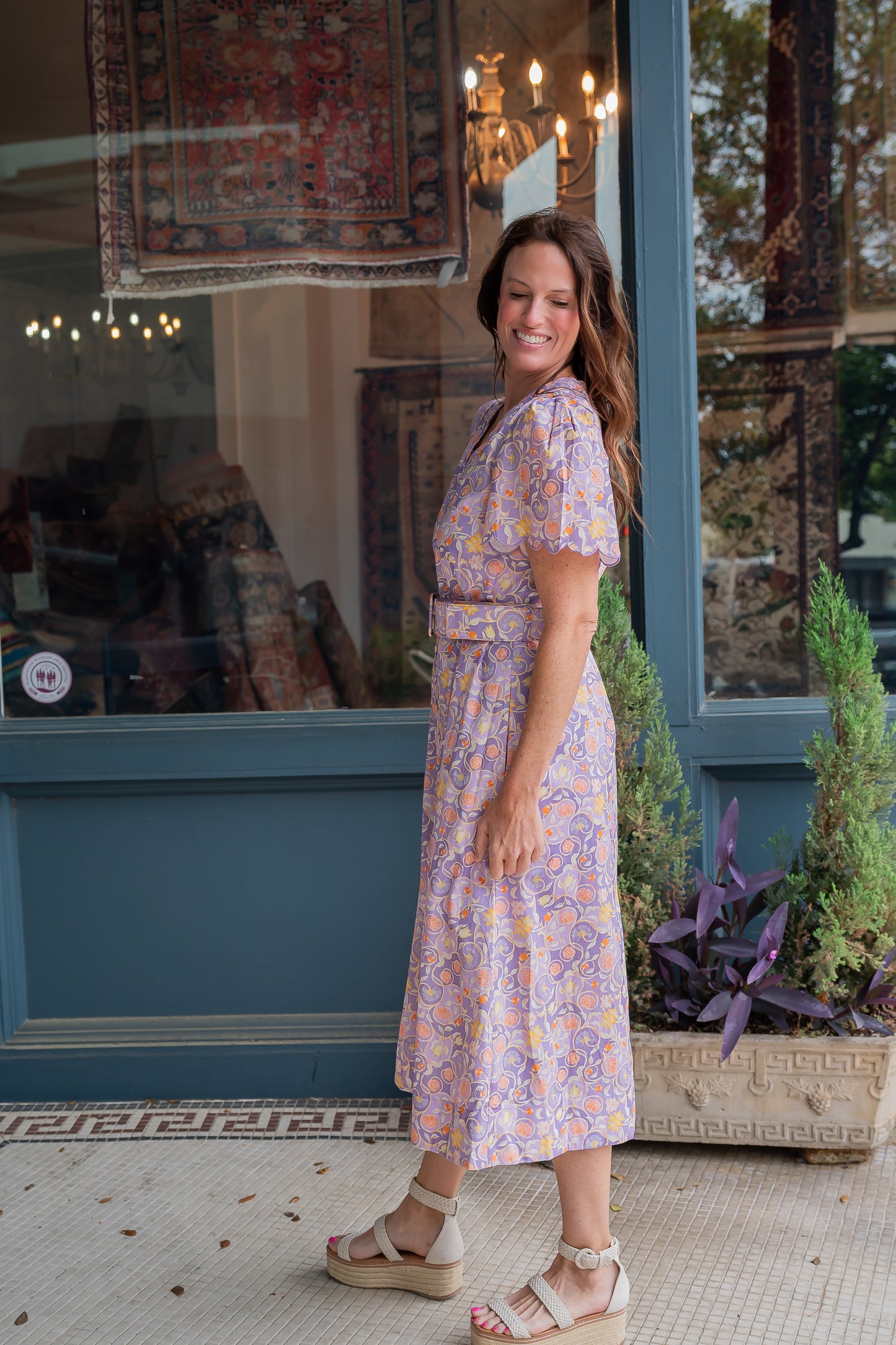 Whittier Floral Button Down Midi Dress