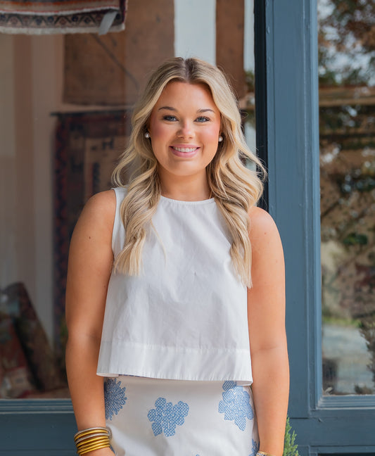 Selma Solid Poplin Sleeveless Top