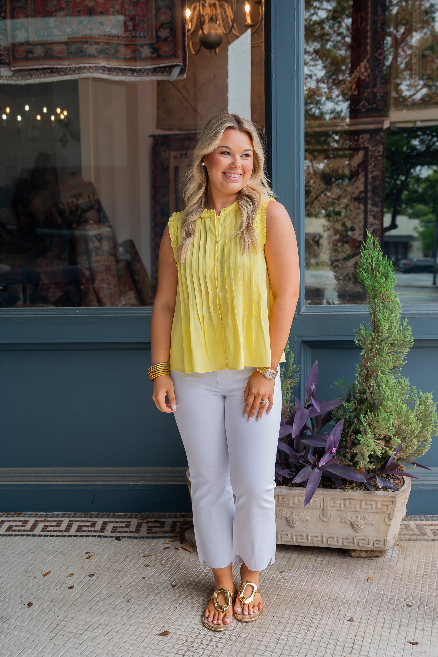 Boise Sleeveless Ruffle Sleeve Top