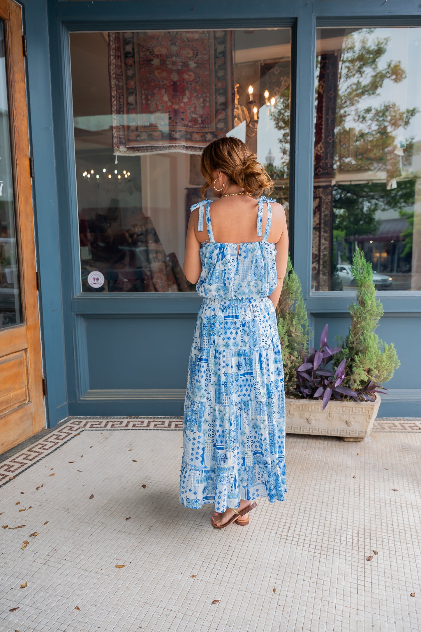 Ozark Patchwork Print Bubble Top