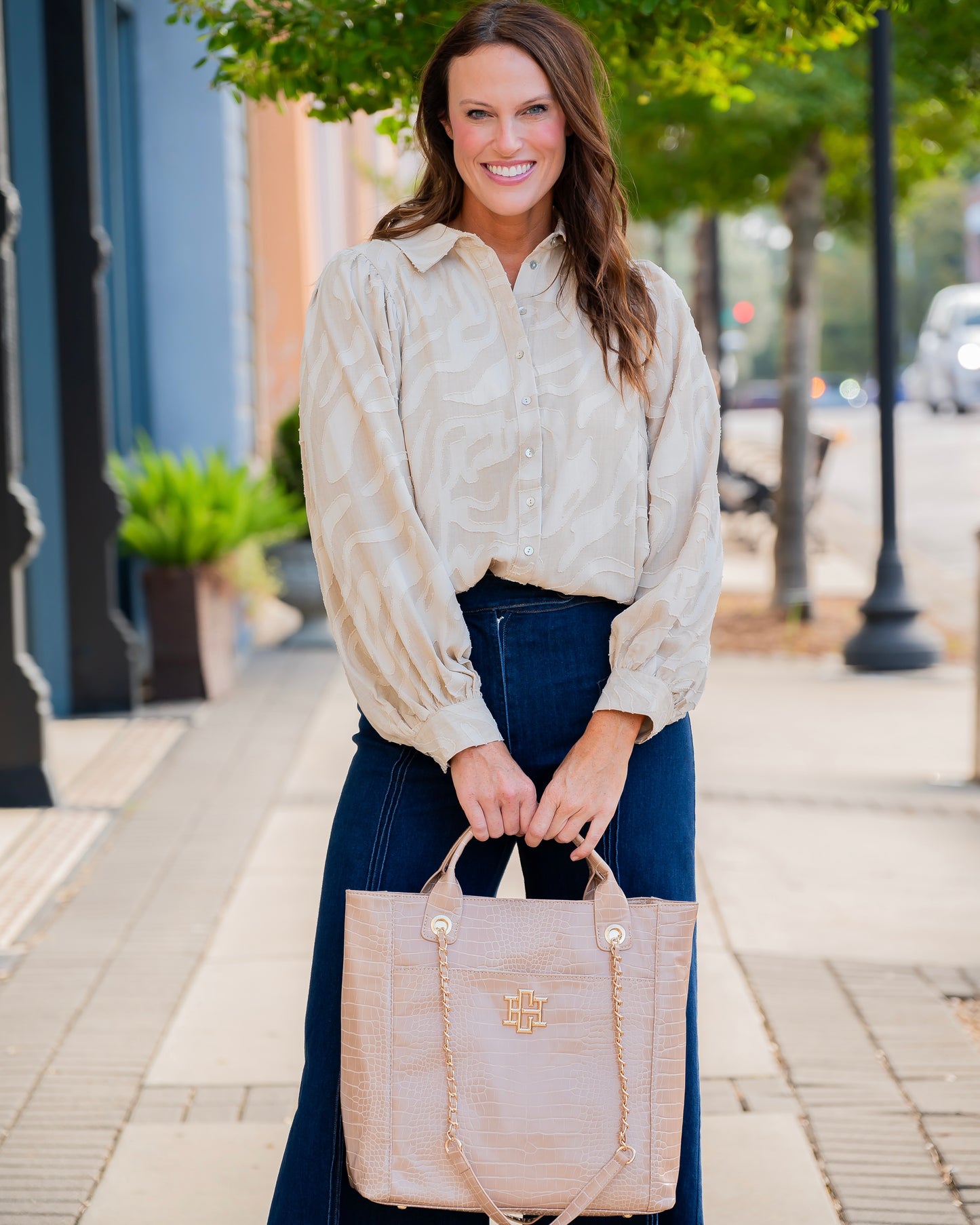 Francey Blouse-Taupe