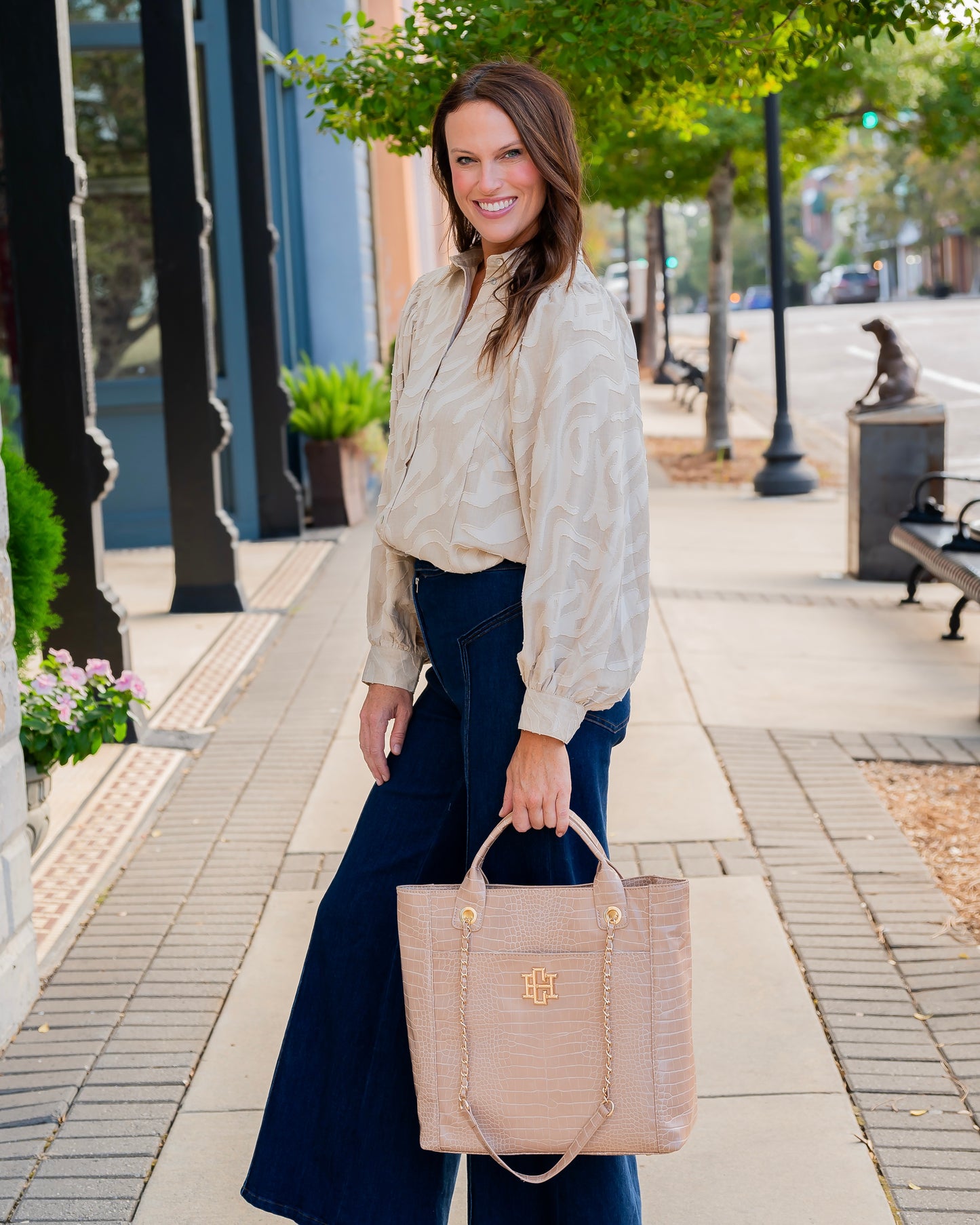 Francey Blouse-Taupe