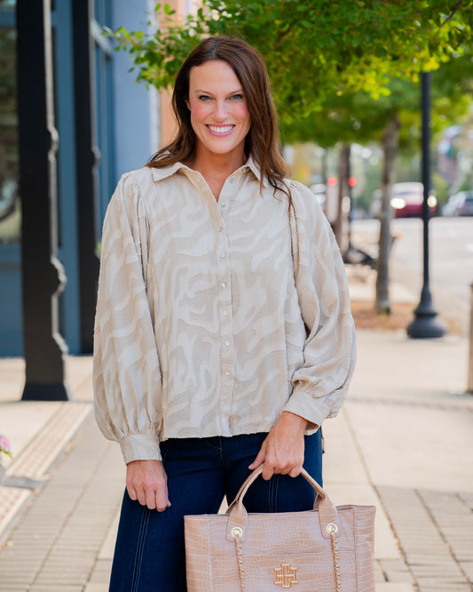Francey Blouse-Taupe