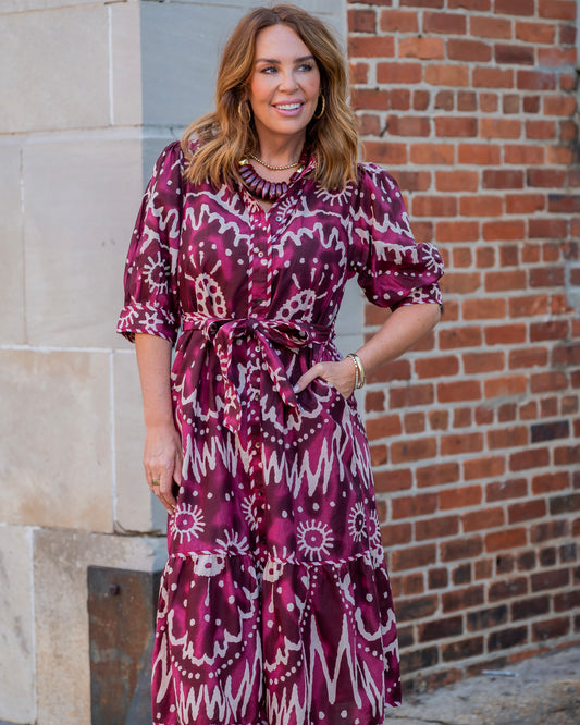 St. Teresa  Print Midi Dress