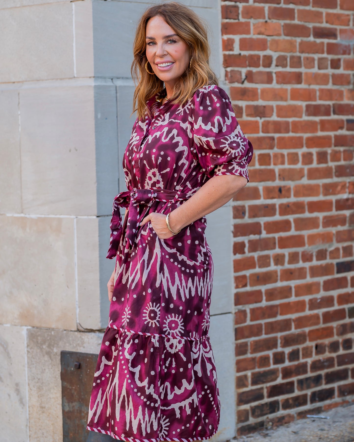 St. Teresa  Print Midi Dress