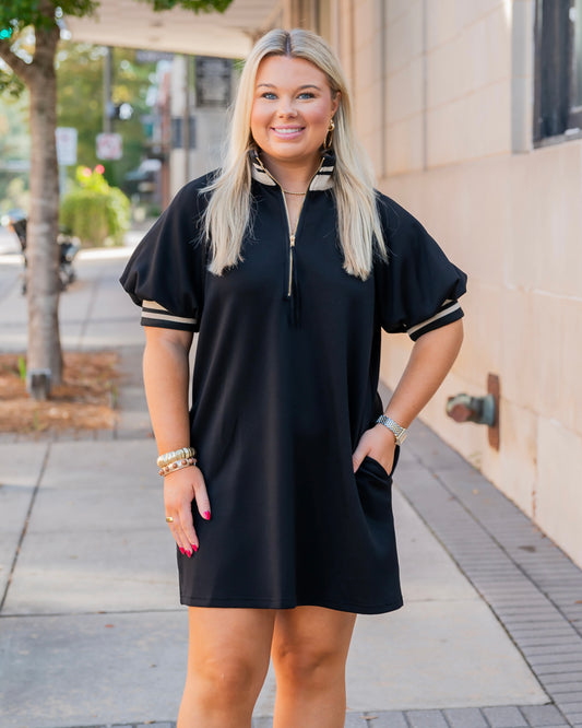 Ryals Zip Up Dress - Black