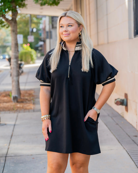 Ryals Zip Up Dress - Black