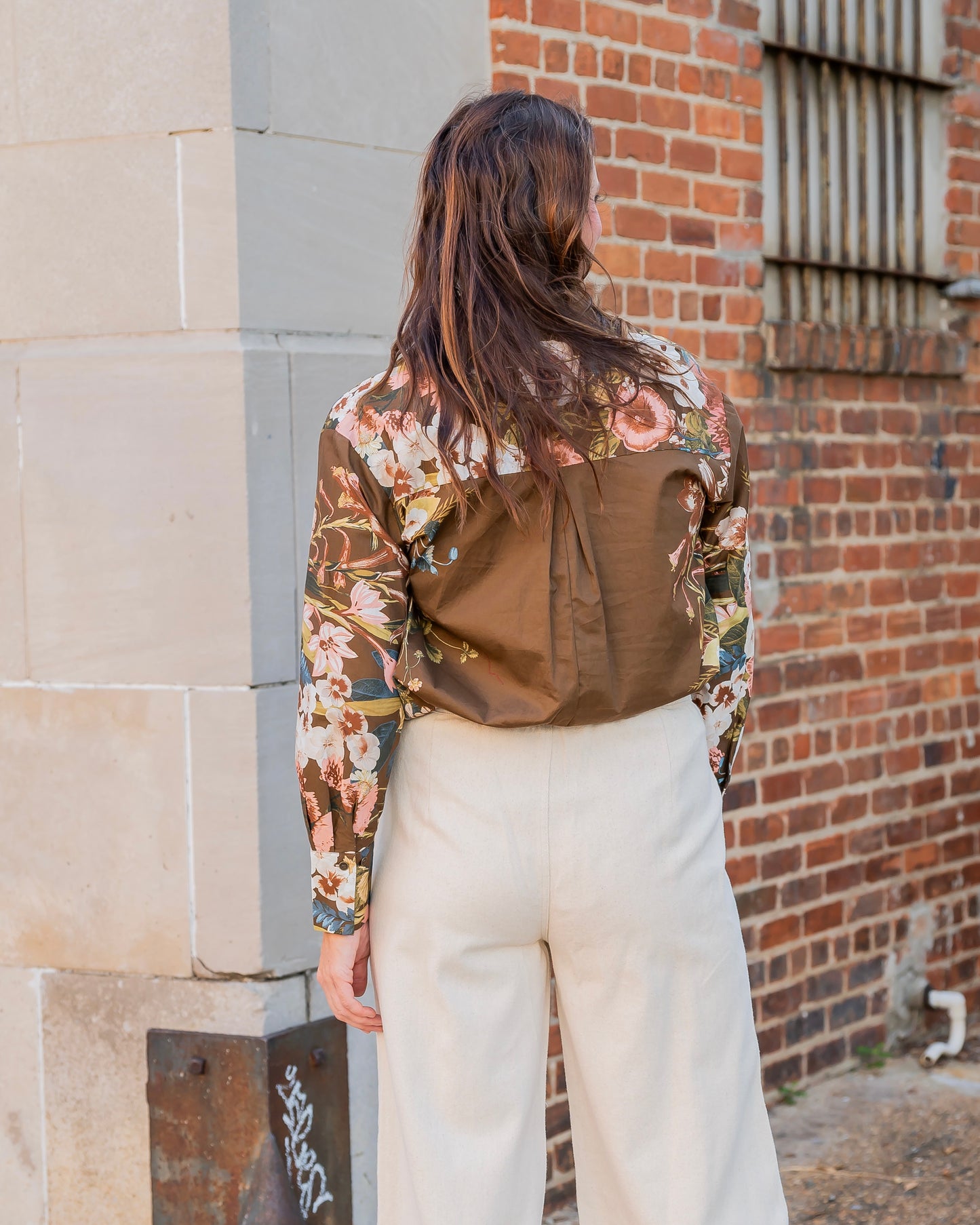 Arthur Floral Top-Brown