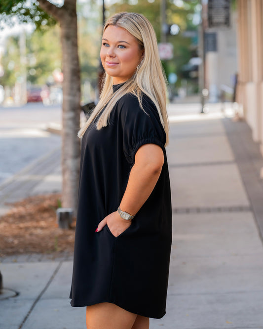 Randolph Dolman Sleeve Dress-Black