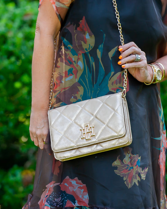 Bryn Crossbody Clutch Gold Shimmer LD