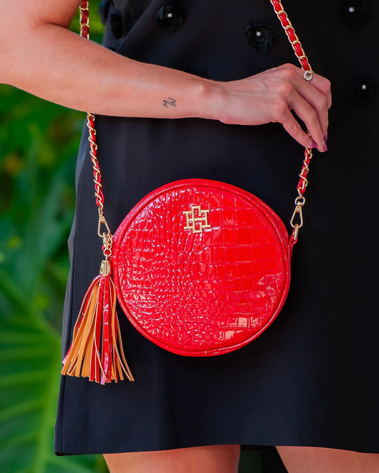Cece Circular Crossbody Red Patent EC