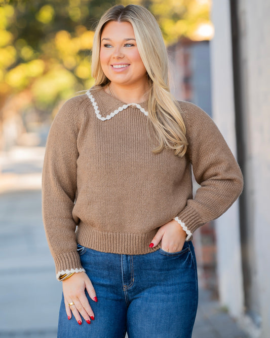 Bellview Scalloped Collared Sweater