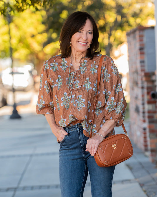 Aubree Floral Tie-Neck Top