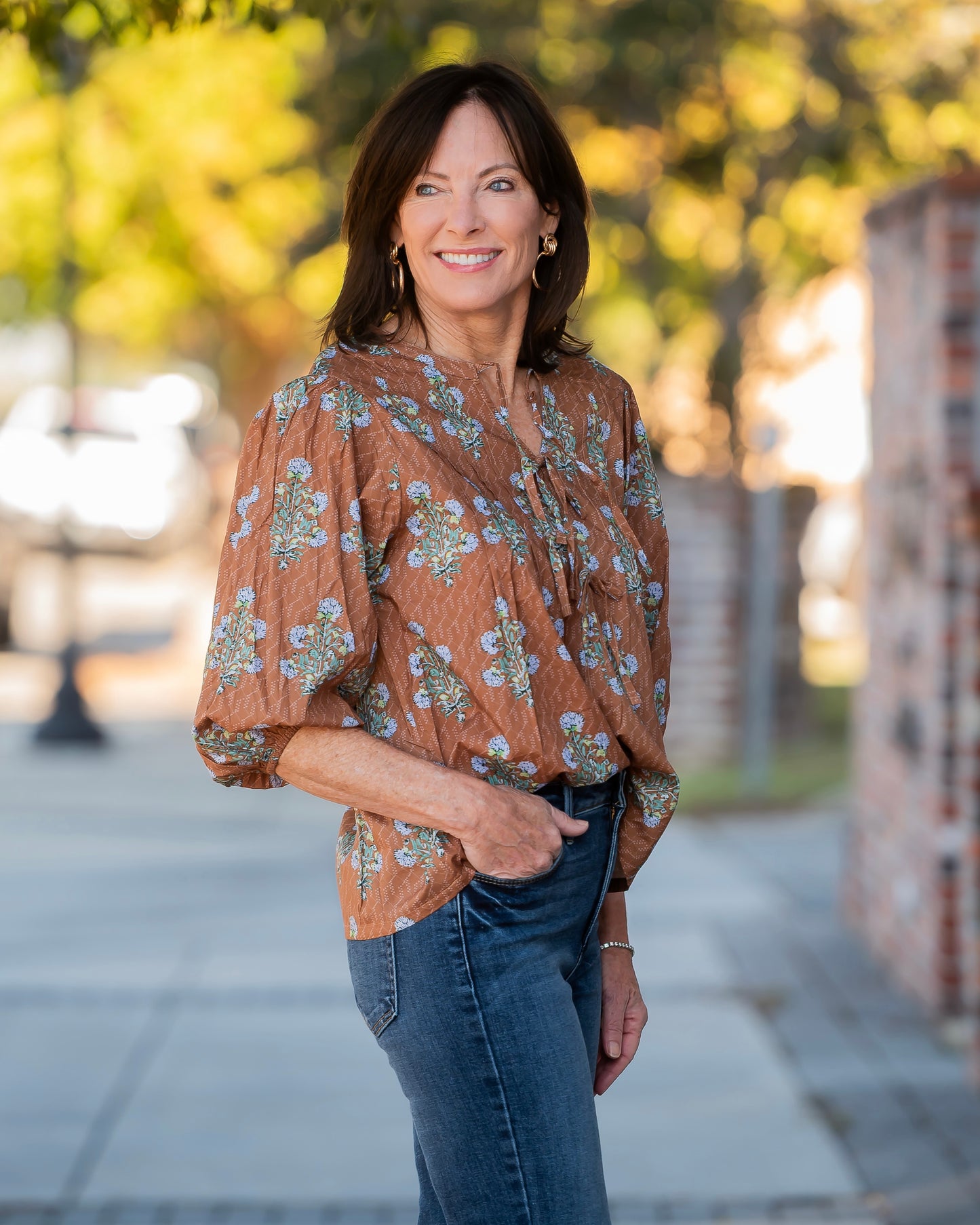 Aubree Floral Tie-Neck Top